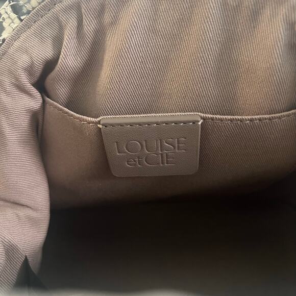 Louise Et Cie | Bubble Snake Embossed Leather Framed Mini Bag | Toasted Almond - Picture 7 of 12